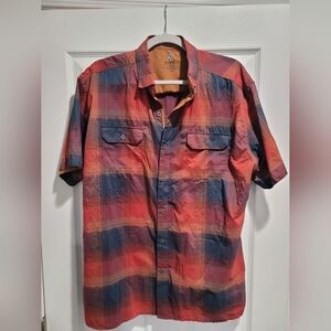 Kuhl Men's Casual Red and Blue Plaid Shirt